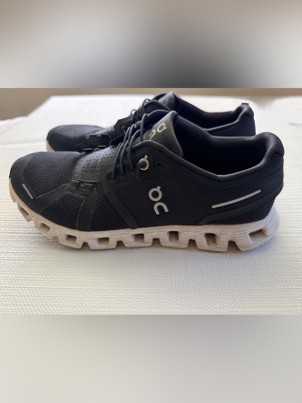 On Running Men's Athletic Shoes - Black with White Sole